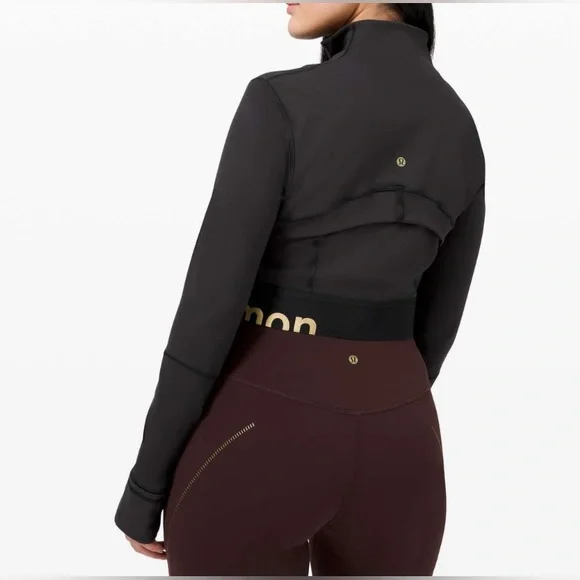 #546 NWOT Lululemon Define Jacket Cropped *Gold Black - Sz 10 - Wordmark (Rare) - Picture 2 of 5